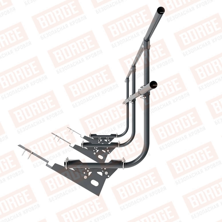 Ограждение кровельное BORGE H-90см, 3м, для композитной черепицы, антрацитово-серый (RAL 7016)