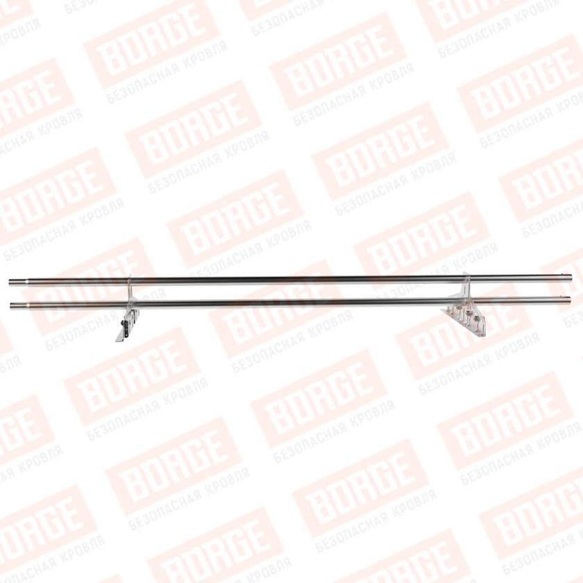 Снегозадержатель трубчатый Русский Рубеж D-25мм, 1,5м, 2 опоры, для фальц. кров., цинк