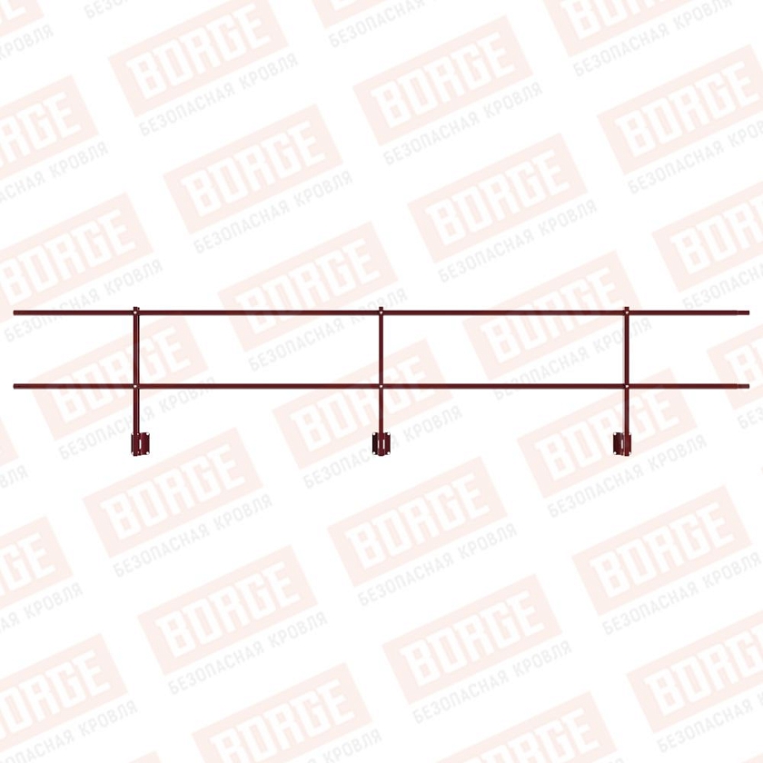 Ограждение парапетное NewLine H-60см, 3м, красное вино (RAL 3005)