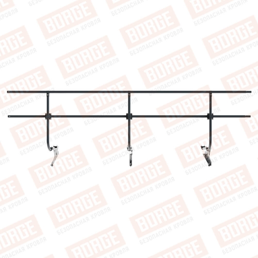 Ограждение кровельное BORGE H-90см, 3м, антрацитово-серый (RAL 7016)