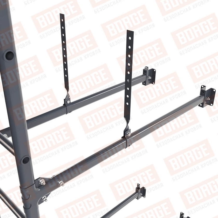 Комплект лестница фасадная BORGE (верхняя секция), 2,7м, серый графит (RAL 7024 matt)