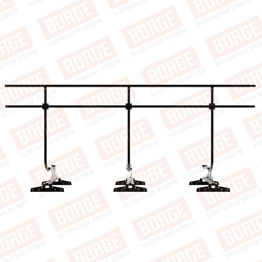 Ограждение кровельное BORGE H-120см, 3м, для параллельного фальца, чёрный (RAL 9005 matt)