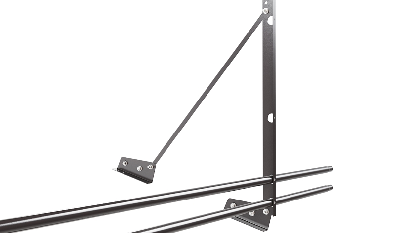 Ограждение кровельное NewLine H-120см, 3м, для фальц. кров., серо-коричневый (RR 32), с двумя доп. трубами