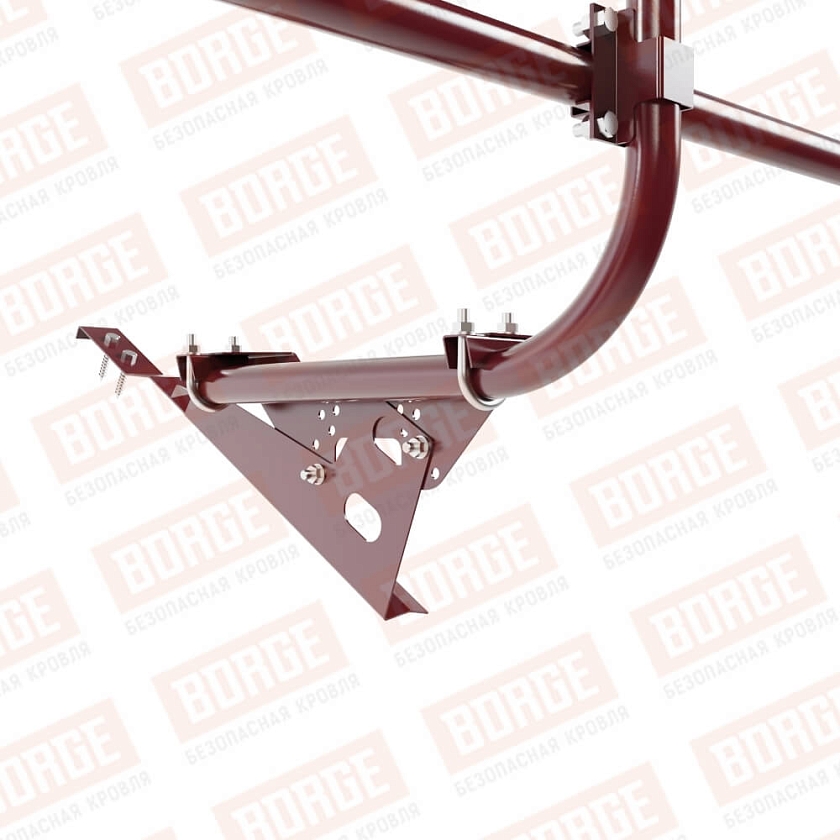 Ограждение кровельное BORGE H-60см, 3м, для черепичной кровли, красное вино (RAL 3005)