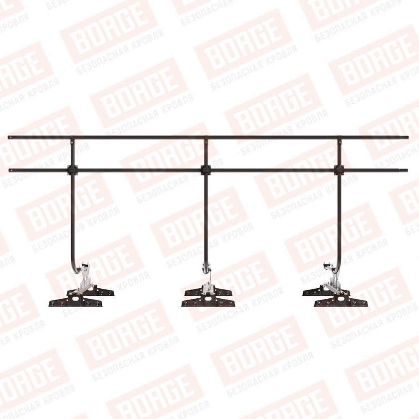 Ограждение кровельное BORGE H-120см, 3м, для параллельного фальца, серо-коричневый (RR 32)