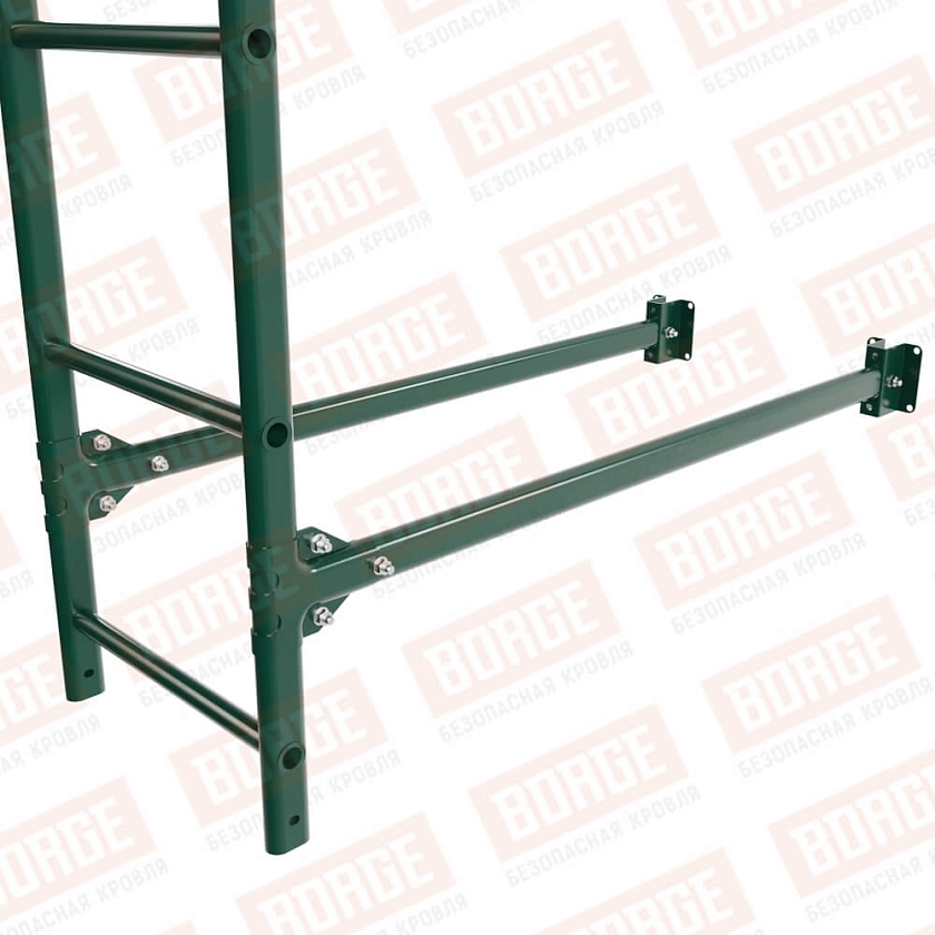 Комплект лестница фасадная BORGE (нижняя секция), 2,7м, зелёный мох (RAL 6005)