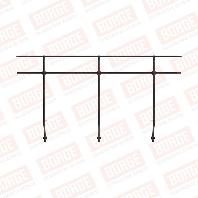 Ограждение парапетное BORGE H-120см, 3м, серо-коричневый (RAL 8019 matt)