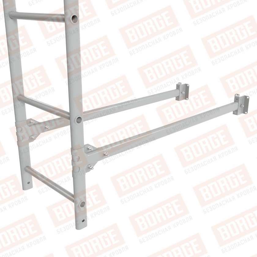 Комплект лестница фасадная BORGE (верхняя секция), 2,7м, бело-алюминиевый (RAL 9006)