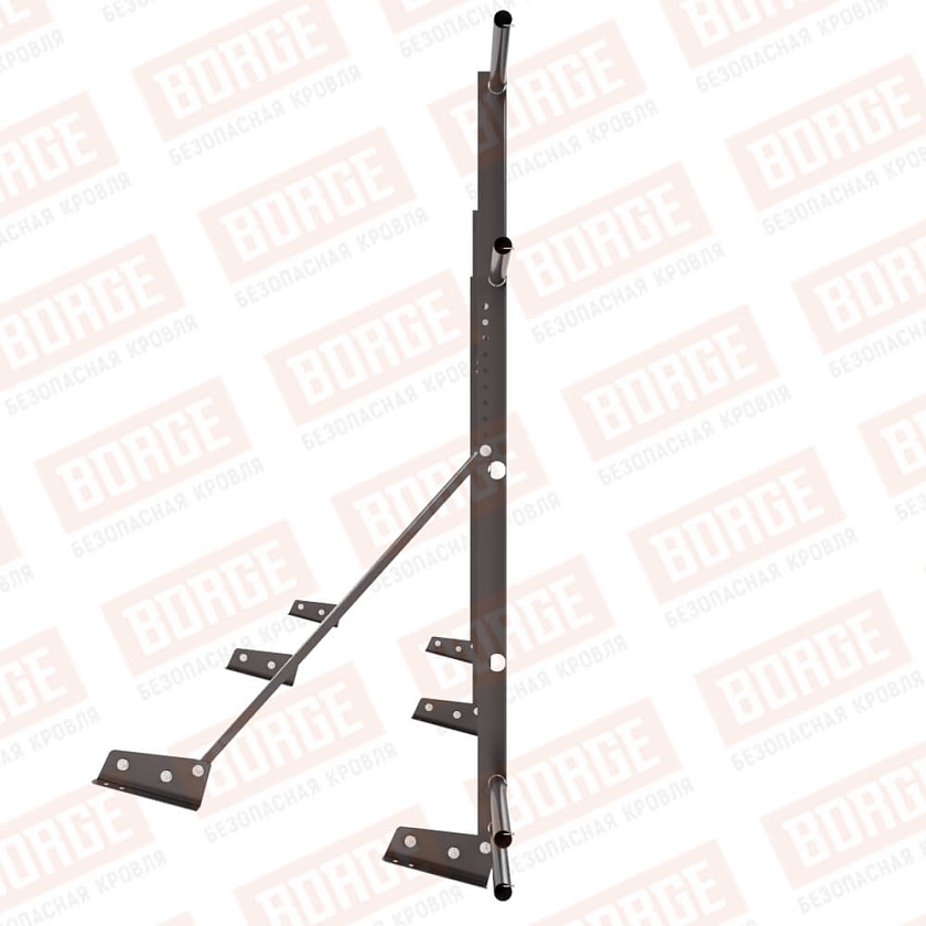 Ограждение декоративное NewLine H-120см, 3м, для фальц. кров., серо-коричневый (RAL 8019), с двумя доп. трубами