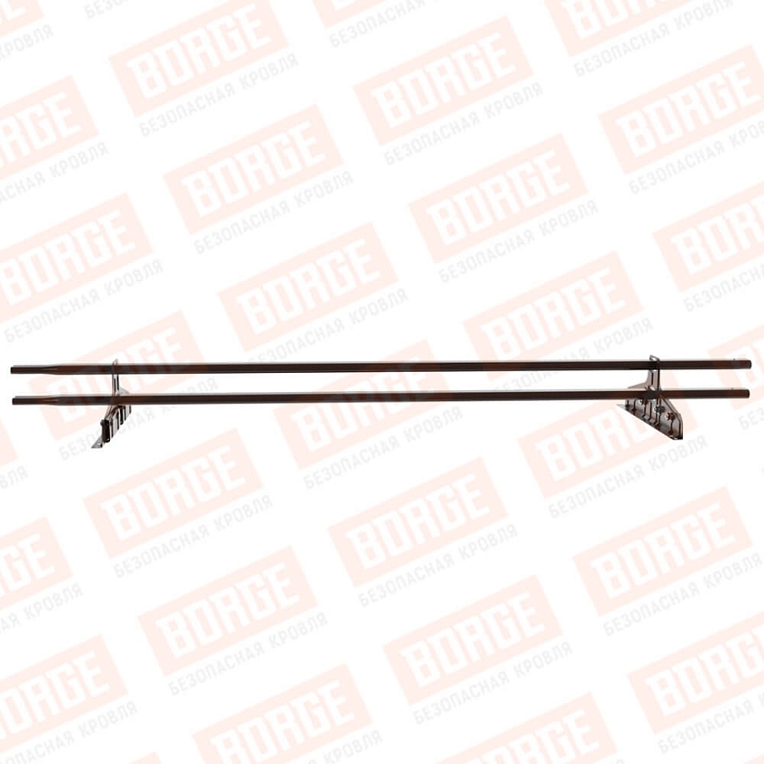 Снегозадержатель трубчатый Русский Рубеж 20х40мм, 1,5м, 2 опоры, для фальц. кровли, окрашенный (NL-807)