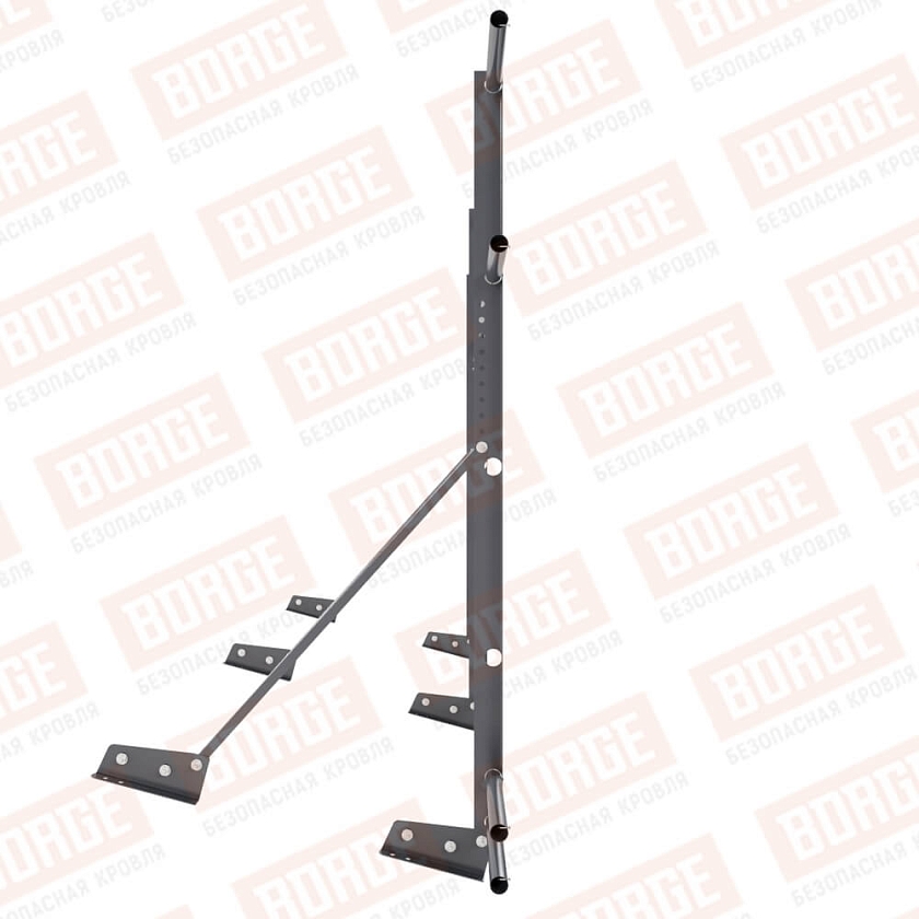 Ограждение декоративное NewLine H-120см, 3м, для фальц. кров., серый графит (RAL 7024), с двумя доп. трубами