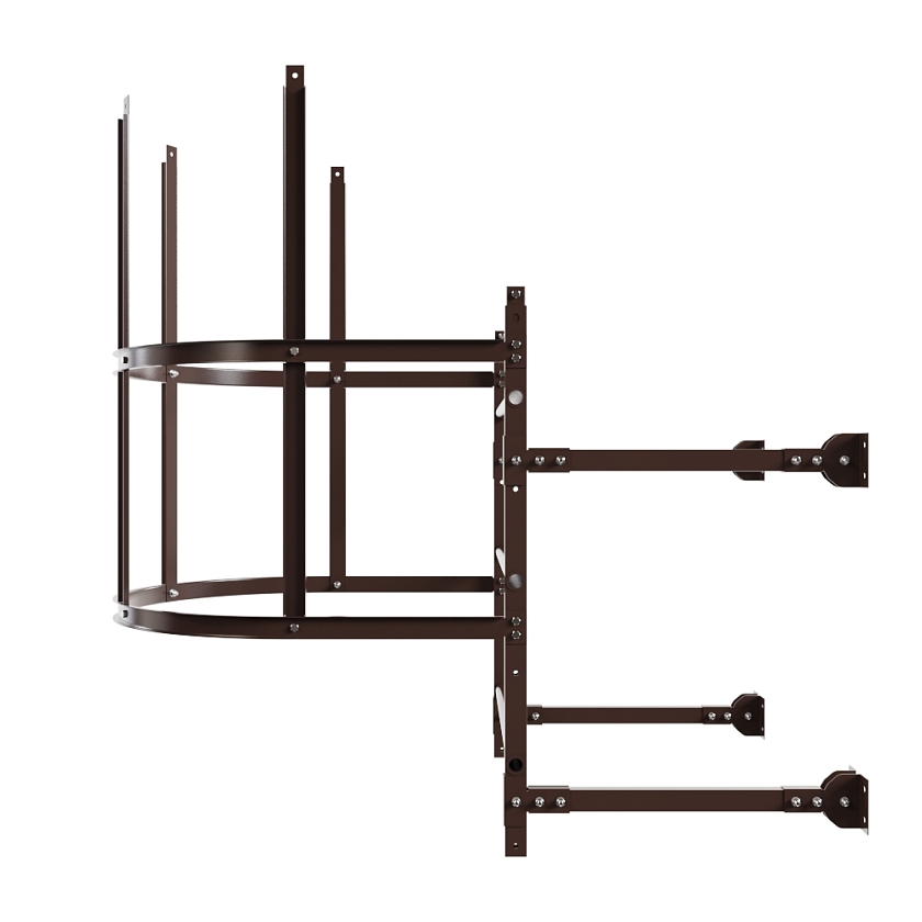 Лестница пожарная П1-2 BORGE, Н-1м, W-0.8м, оцинк., коричневый шоколад (RAL 8017)