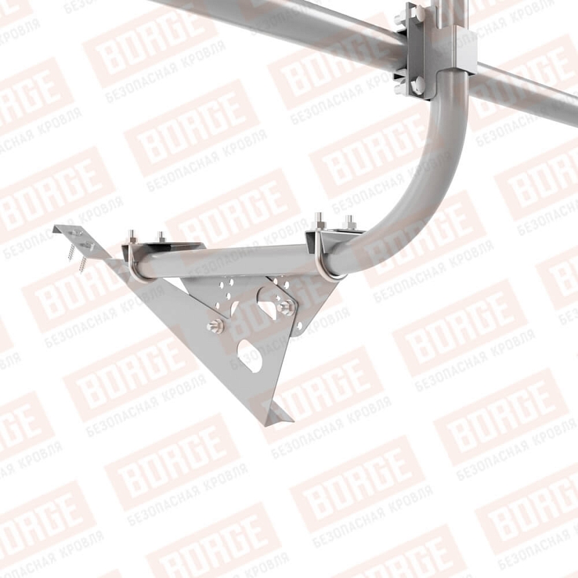 Ограждение кровельное BORGE H-60см, 3м, для черепичной кровли, сигнально-серый (RAL 7004)