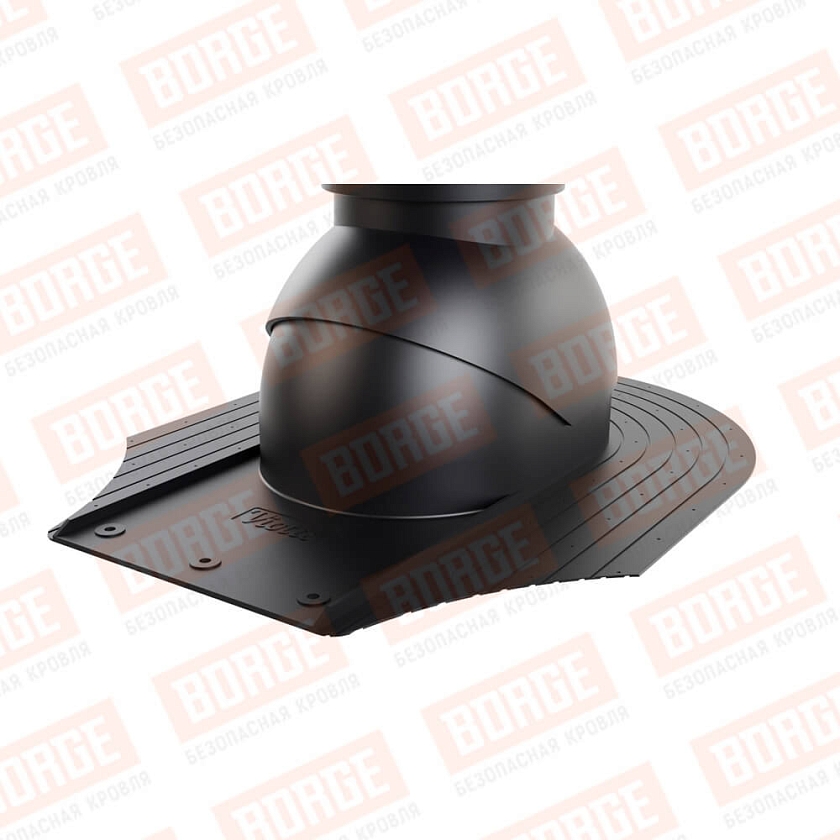 Выход вентиляции канализации Viotto, для мягкой кровли при монтаже, чёрный (RAL 9005)