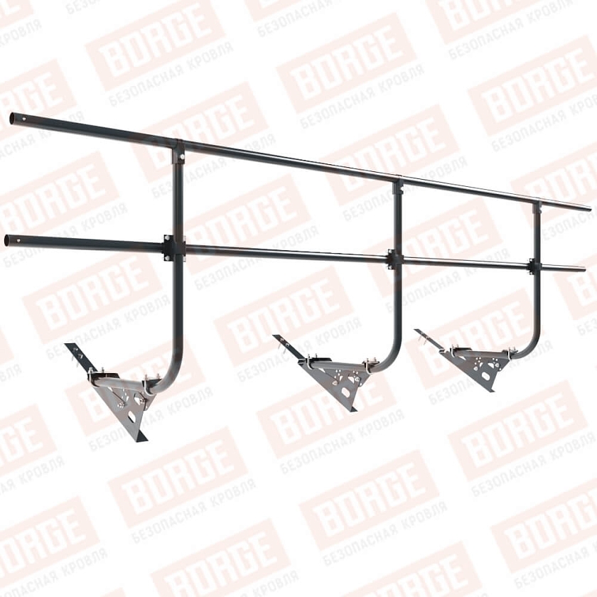 Ограждение кровельное BORGE H-90см, 3м, для композитной черепицы, антрацитово-серый (RAL 7016)