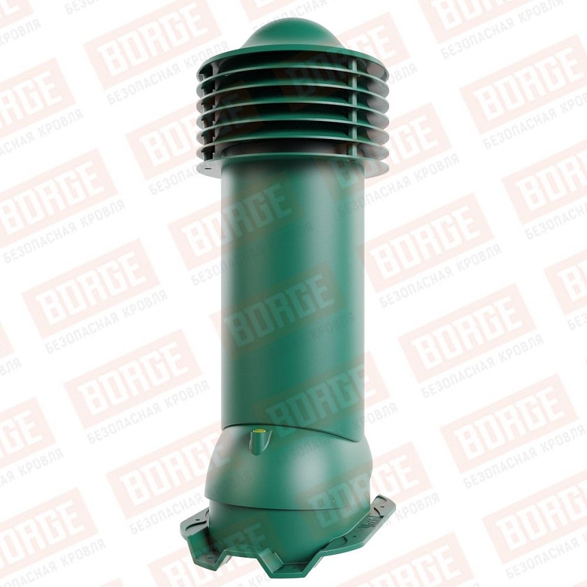 Труба вентиляционная Viotto, для профнастила С21, d-125мм, утепленная, зеленый мох (RAL 6005)