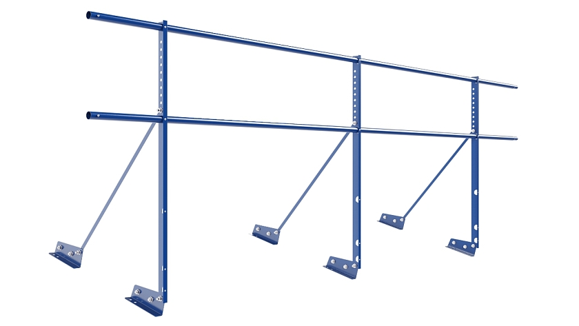 Ограждение кровельное NewLine H-90см, 3м, для фальцевой кровли, сигнально-синий (RAL 5005)