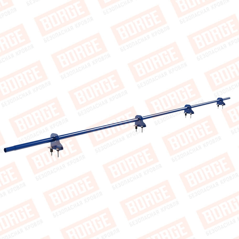 Снегозадержатель однотрубчатый NewLine 3м, D-25мм, 4 опоры, сигнально-синий (RAL 5005)