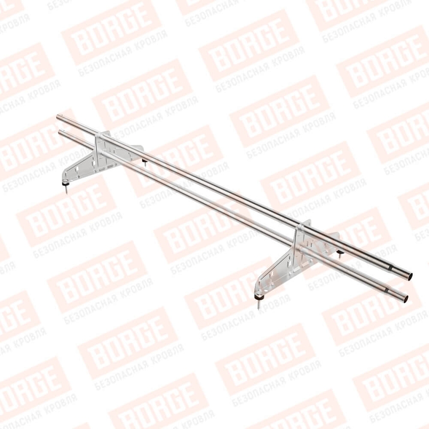 Снегозадержатель трубчатый Русский Рубеж D-25мм, 1,5м, 2 опоры, цинк