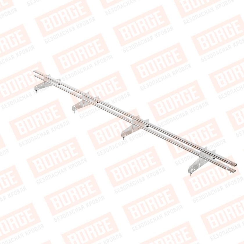 Снегозадержатель трубчатый BORGE 3м, 4 опоры, цинк