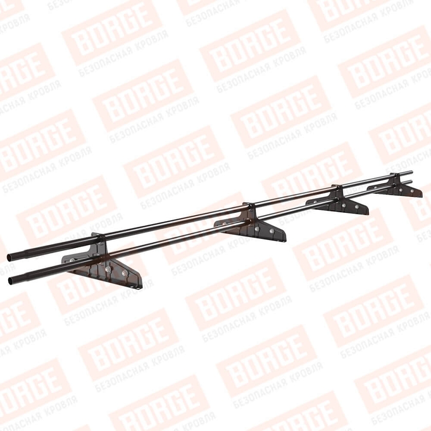 Снегозадержатель трубчатый Русский Рубеж D-25мм, 3м, 4 опоры, для фальц. кровли, окрашенный (NL-805)