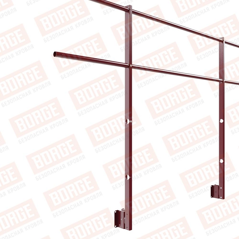 Ограждение парапетное NewLine H-120см, 3м, красное вино (RAL 3005)