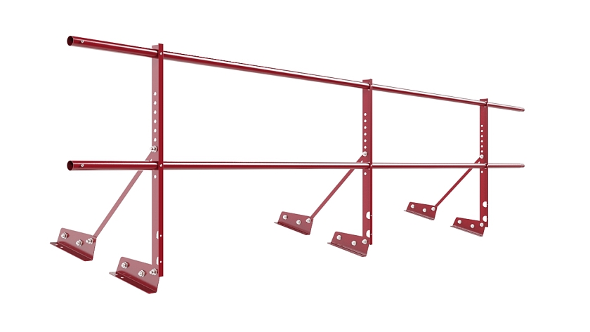 Ограждение кровельное NewLine H-60см, 3м, для фальцевой кровли, рубиново-красный (RAL 3003)