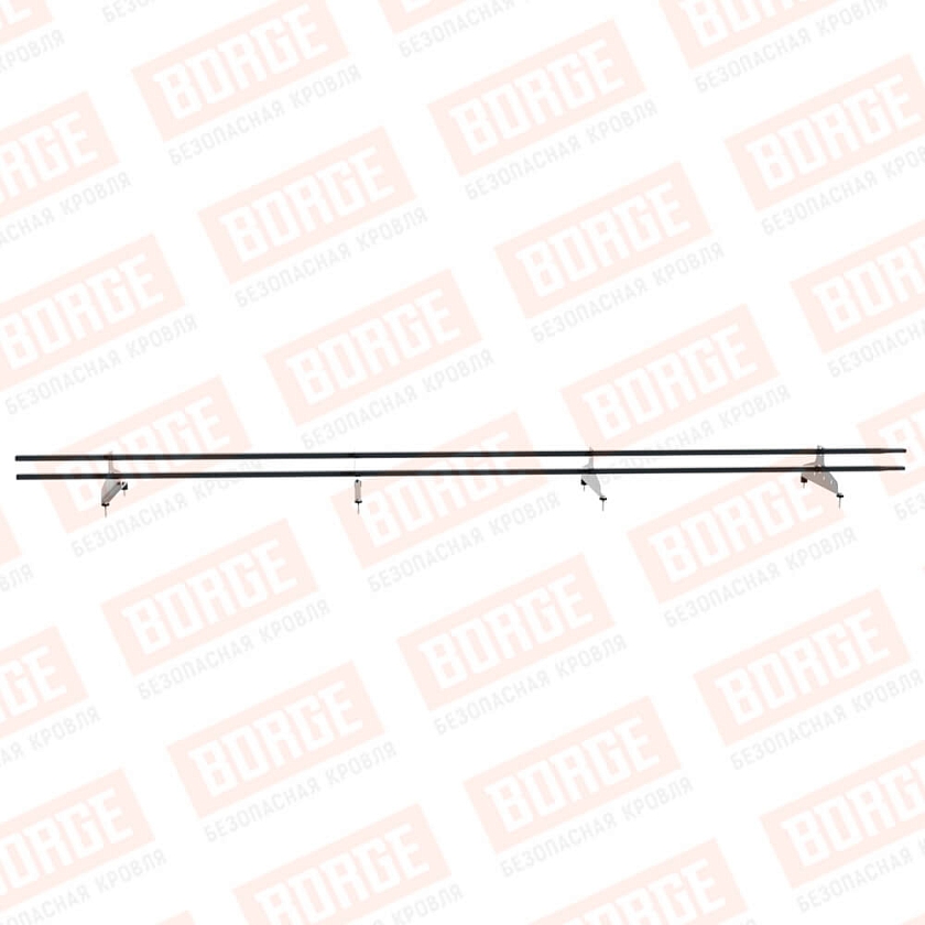 Снегозадержатель трубчатый NewLine 3м, 20х40мм, 4 опоры, антрацитово-серый (RAL 7016)