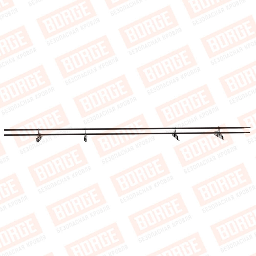 Снегозадержатель трубчатый Русский Рубеж 20х40мм, 3м, 4 опоры, для фальц. кровли, окрашенный (NL-805)