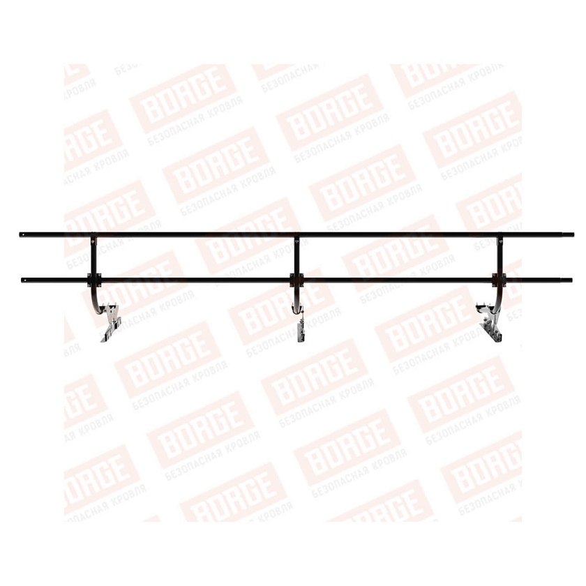 Ограждение кровельное BORGE H-60см, 3м, для фальцевой кровли, чёрный (RAL 9005 matt)