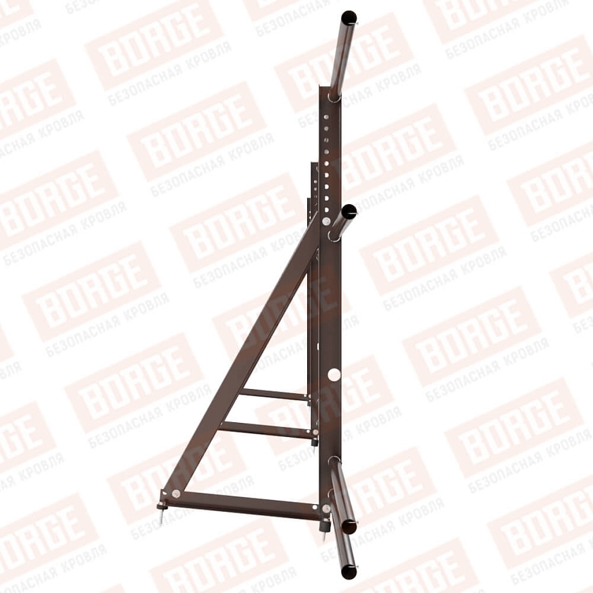 Ограждение кровельное Русский Рубеж H-90см, 3м, коричневый шоколад (RAL 8017), с двумя доп. трубами