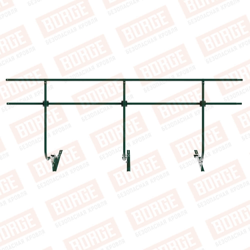 Ограждение кровельное BORGE H-120см, 3м, для черепичной кровли, зеленый мох (RAL 6005)