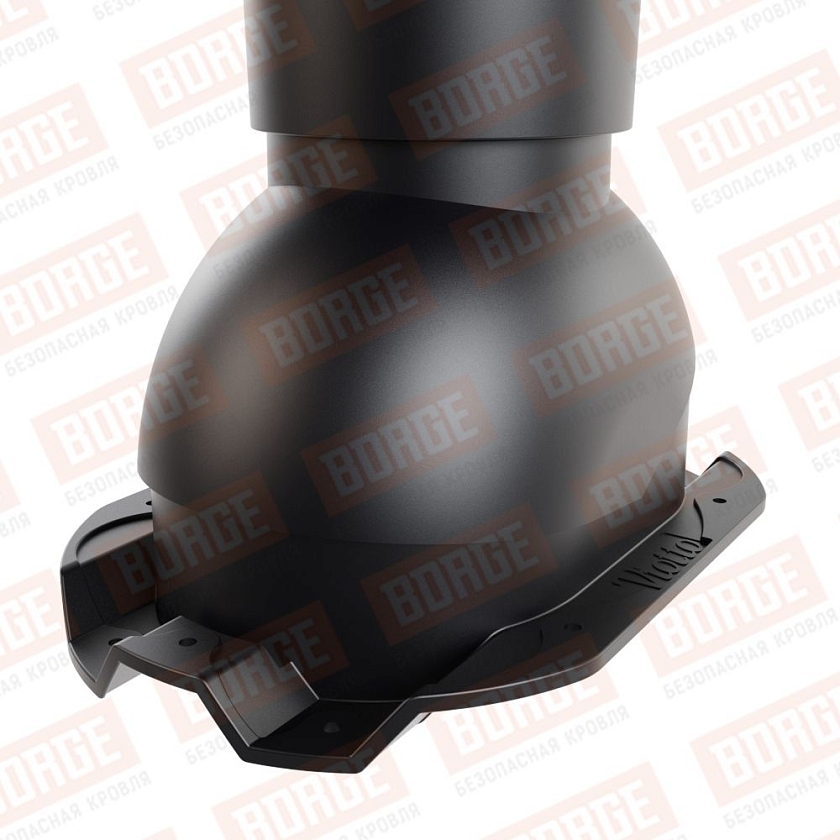 Труба вентиляционная Viotto, для профнастила С21, d-110мм, h-550мм, неутепленная, чёрный (RAL 9005)