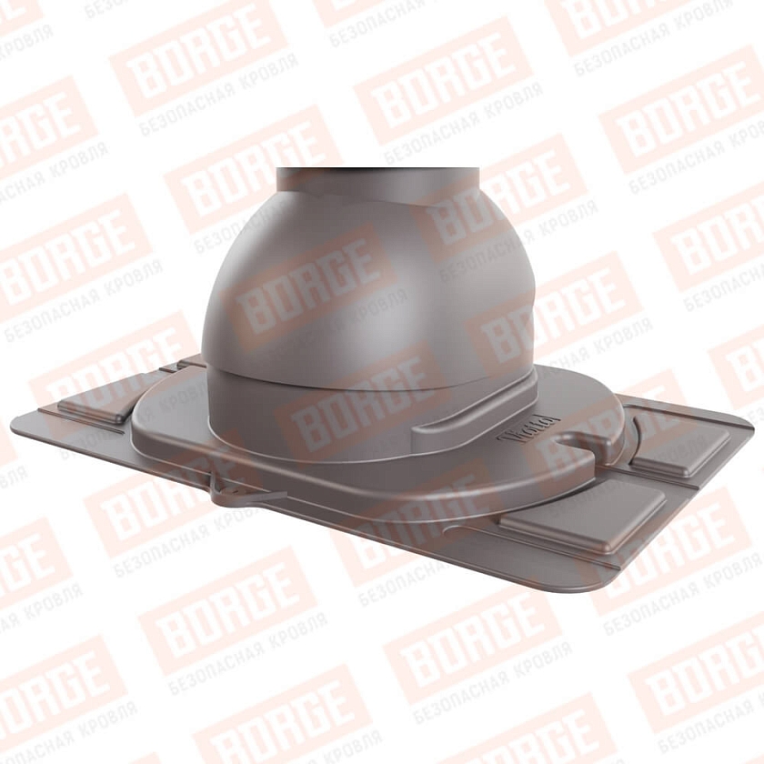 Выход вентиляции канализации Viotto с универсальным проходным элементом, серо-коричневый (RAL 8019)