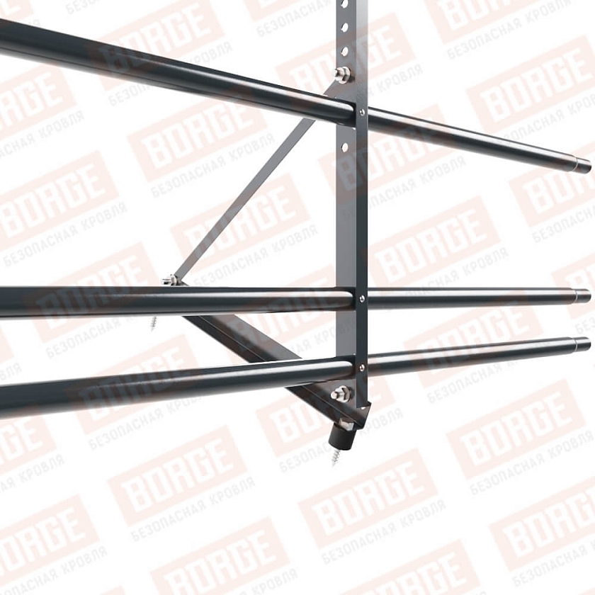 Ограждение декоративное NewLine H-60см, 3м, антрацитово-серый (RAL 7016), с двумя доп. трубами