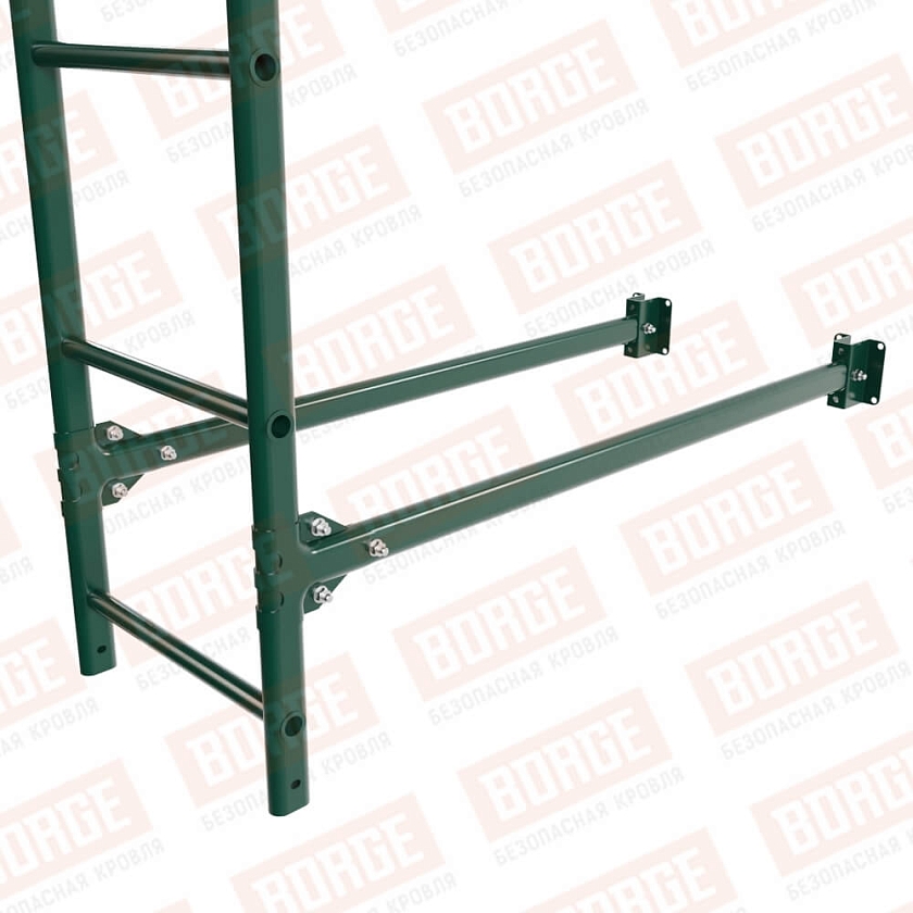 Комплект лестница фасадная BORGE (верхняя секция), 2,7м, зелёный мох (RAL 6005)