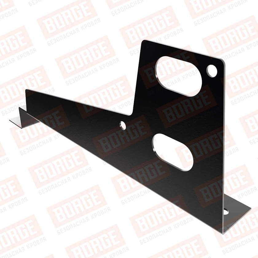 Универсальный кронштейн BORGE, оцинк., для МЧ с высокой ступ., чёрный (RAL 9005), 350мм