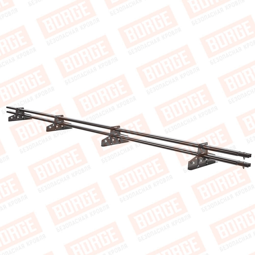 Снегозадержатель трубчатый BORGE 3м, 4 опоры, для фальцевой кровли, окрашенный (NL-805)