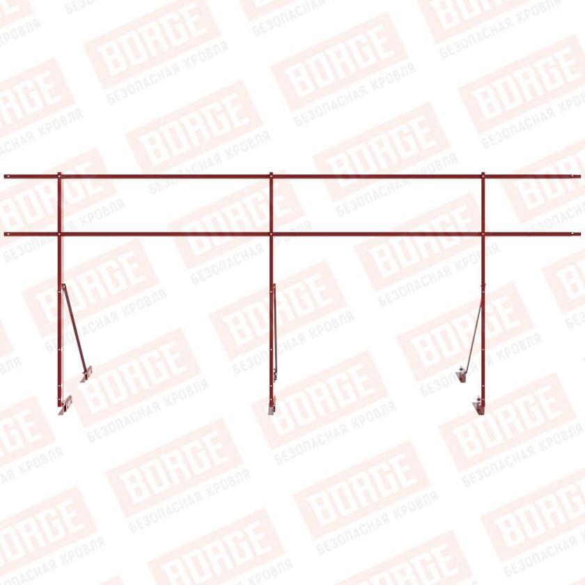 Ограждение декоративное NewLine H-120см, 3м, для фальцевой кровли, коричнево-красный (RAL 3011)