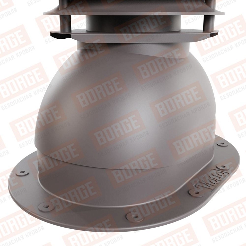 Универсальный выход вентиляции Viotto для готовой мягкой и фальцевой кровли, серо-коричневый (RAL 8019)