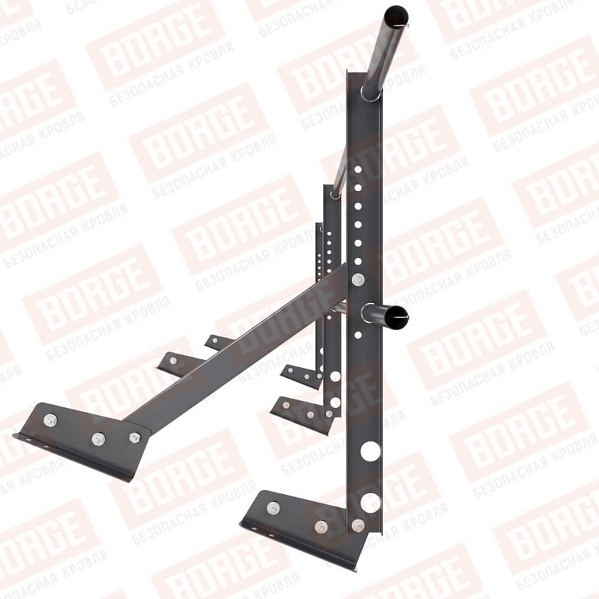 Ограждение кровельное Русский Рубеж H-60см, 3м, для фальцевой кровли, серый графит (RAL 7024)