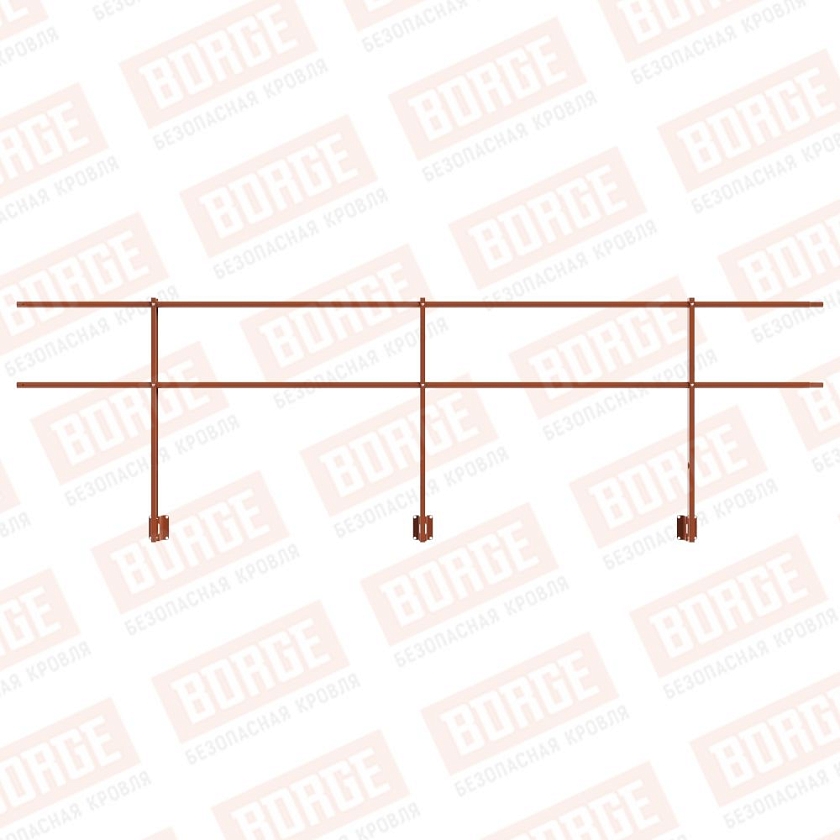 Ограждение парапетное NewLine H-90см, 3м, терракотовый (RAL 8004)
