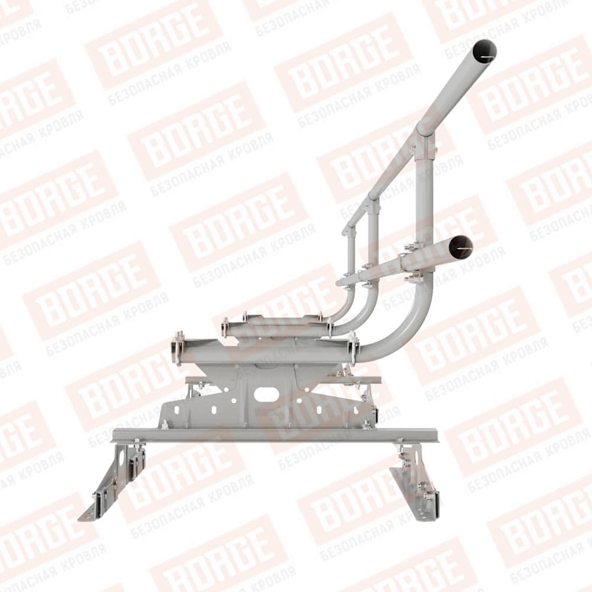 Ограждение кровельное BORGE H-60см, 3м, для параллельного фальца, бело-алюминиевый (RAL 9006)