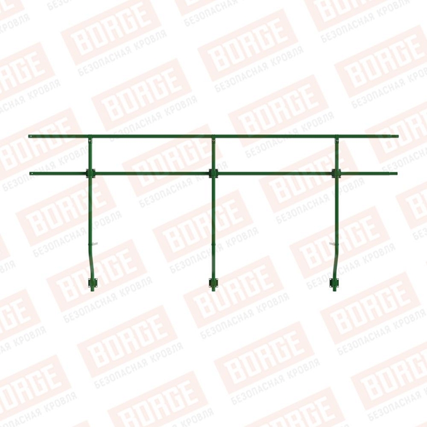 Ограждение парапетное BORGE H-90см, 3м, лиственно-зеленый (RAL 6002)