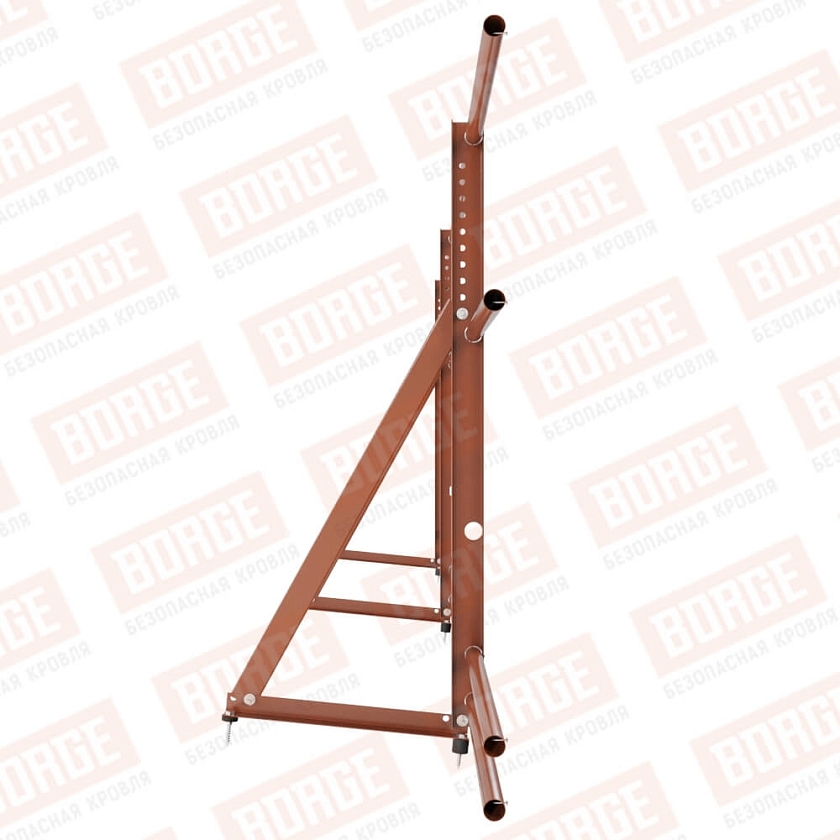 Ограждение кровельное Русский Рубеж H-90см, 3м, терракотовый (RAL 8004), с двумя доп. трубами