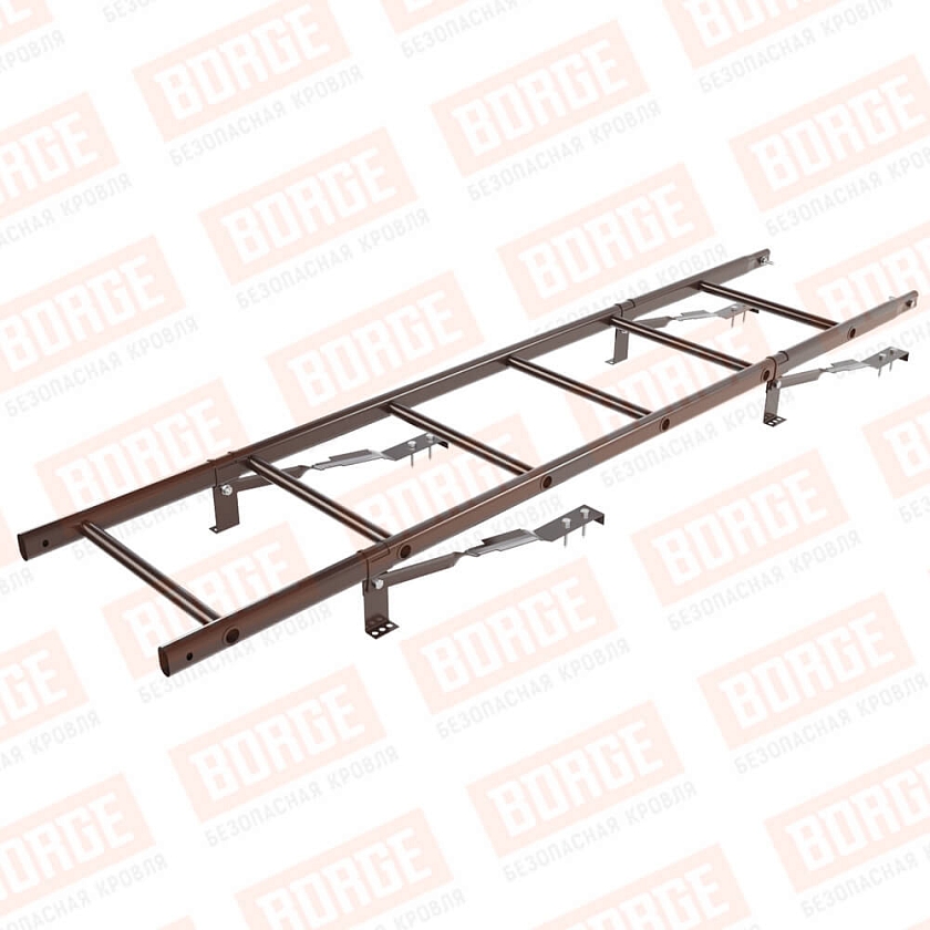 Комплект лестница кровельная BORGE 1,8м, для штучной черепицы, коричневый шоколад (RAL 8017 matt)