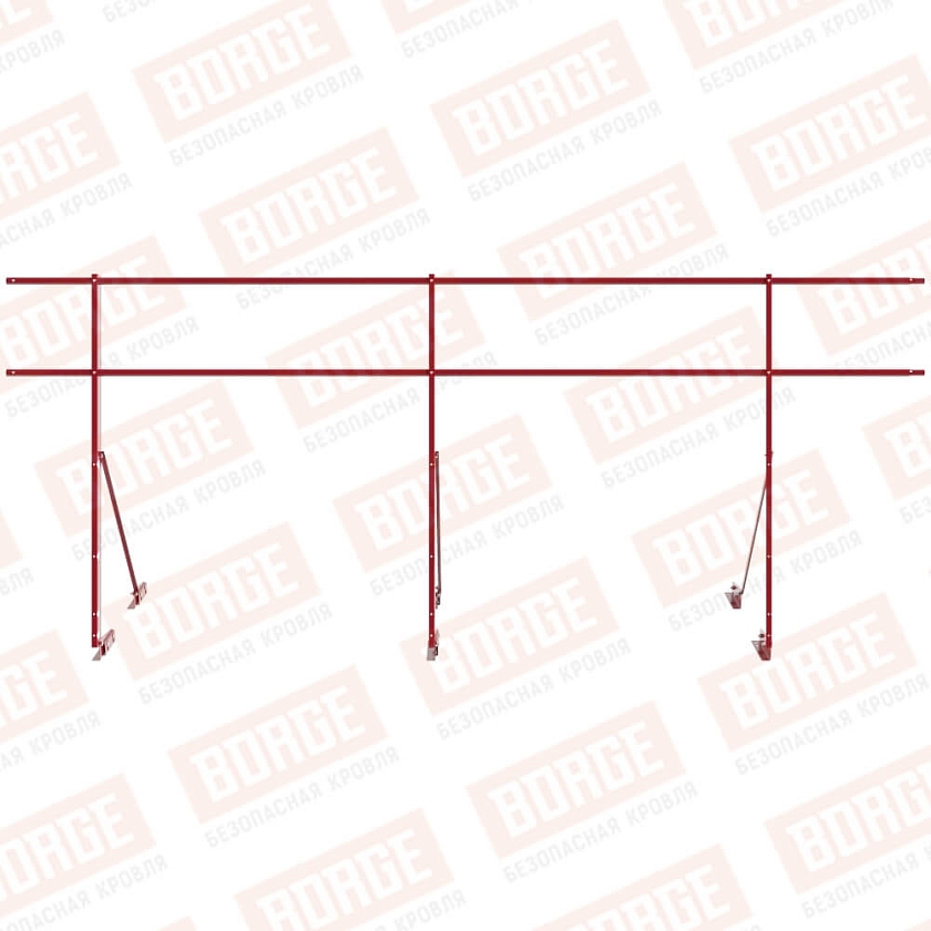Ограждение декоративное NewLine H-120см, 3м, для фальцевой кровли, рубиново-красный (RAL 3003)