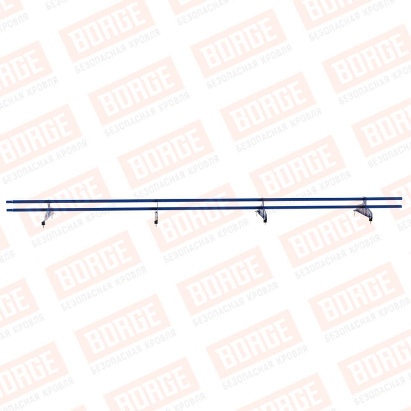Снегозадержатель трубчатый Русский Рубеж D-25мм, 3м, 4 опоры, сигнально-синий (RAL 5005)