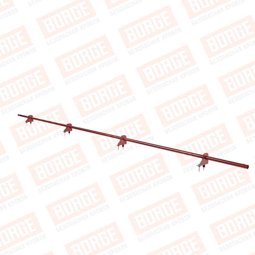 Снегозадержатель однотрубчатый NewLine 3м, D-25мм, 4 опоры, коричнево-красный (RAL 3011)