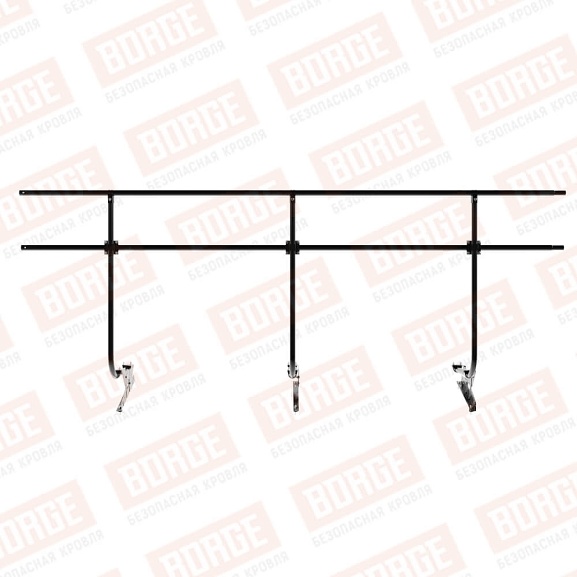 Ограждение кровельное BORGE H-120см, 3м, чёрный (RAL 9005 matt)